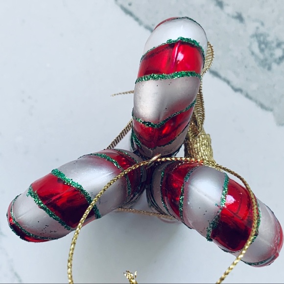 Three Metal Striped Candy Canes Ornament - Picture 4 of 5